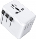 Rahvusvaheline reisimisadapter USB-C-ga: &Uuml;lemaailmne reisiadapter 4 USB-pordiga, 25 W kiirlaadimine ja maksimaalne v&otilde;imsus 2500 W. Universaalne adapter sobib &uuml;le 180 riigi