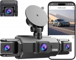 OBEST 4-kanaliline 1080P autosalvesti, 360&deg; p&ouml;&ouml;ratav eesmine tagumine sisemine vasakpoolne parem Dash Cam, korduv salvestamine, mitmekanaliline armatuurkaamera autodele