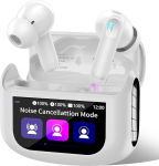 Bluetooth k&otilde;rvaklapid koos puuteekraaniga, k&otilde;rvaklappide juhtmevabad Bluetooth 5.4 koos ANC/ENC m&uuml;rasummutusmikrofoniga, 48 tundi s&uuml;gavat bassi k&otilde;rvaklapid 5 EQ režiimiga, USB-C, IP7 veekindlad k&otilde;rvaklapid