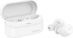 Nokia BH-405 Power Earbuds Lite t&otilde;elised juhtmevabad k&otilde;rvaklapid, 35 tundi m&auml;nguaega, IPX7 veekindel, Bluetooth-&uuml;hilduv, kompaktne juhtmevaba laadimiskott, lumi