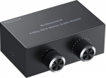 PROZOR Stereo Audio l&uuml;liti RCA 4(1)-In-1(4)-Out RCA L/R kahesuunaline l&uuml;liti Stereo Audio l&uuml;liti koos helitugevuse reguleerimise ja l&uuml;litusnupuga DVD Stereo k&otilde;larile CD m&auml;ngija jaoks