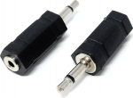 DRUT 2 tk 3,5 mm mono pistikupesa 2,5 mm mono pistikupesa naissoost audiokaabli adapter must