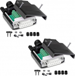PENGLIN 2tk DB15 Solderless Female RS232 D-SUB Serial Adapter 16mm Thinner 15 Pins Port Terminal Solderless Breakout Board Connector koos korpuse tarvikud