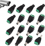 8 paari 5,5 mm x 2,1 mm 12 V mees naissilindri DC Power Jack &uuml;hendused veekindel kruviterminal adapter pesa pistikupesa komplekt CCTV LED Strip turvakaamera jaoks v&otilde;i