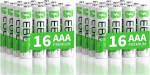 EBL AAA patarei 1100 mAh Pack of 16 - t&uuml;&uuml;p NI-MH, 1,2 V patareid AAA laetavad, mikro AAA patareid (Pack of 2)
