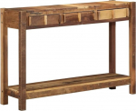 Makastle Vintage Konsolentisch mit 3 Schubladen und 1 offene Ablagen, Schmal Flurtisch Eingangstisch Sofatisch f&uuml;r Wohnzimmer Foyer Eingang, Braun 107 x 33 x 76 cm