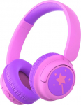 iClever laste Bluetooth-k&otilde;rvaklapid, 60-tunnine aku, 74/85 dBA helitugevuse piir, stereoheli, Type-C, Bluetooth 5.4, traadita laste k&otilde;rvaklapid &uuml;le k&otilde;rvade mikrofoniga tahvelarvutile/reisile, roosa v&auml;rvi