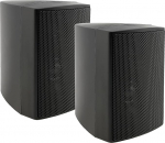 ChiliTec 2-Way Speaker Black Pair Wall Speaker for HiFi Stereo System Home Cinema 60 Watt 8 Ohm
