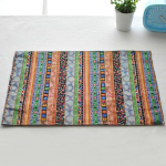 Tischset Rechteckig Abwaschbar, 2er Set Streifenmuster im ethnischen Stil Platzset Modern, Tischset f&uuml;r K&uuml;chen Zuhause Esszimmertisch, Orange Blau, Stil 2, 30x40cm
