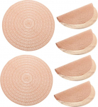 Cabilock 6 t&uuml;kki Runde rutschfeste PVC Platzsets Hitzebest&auml;ndig Und Langlebig F&uuml;r Esstische Tischdekoration F&uuml;r Zuhause Rosa Gold Farbton