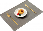 ApuaVireo&Co lauakomplektid, Tischsets aus Kunstleder, 4er-Pack, Mehrfarbig, 43,2 x 29,9 cm, waschbar, hitzebest&auml;ndig(Grey,Set of 4)