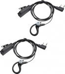 HYS 2 Pin traadita k&otilde;rvaklapid, mis &uuml;hilduvad Kenwood Baofeng UV-5R G-kujulise k&otilde;rvaklapiga mikrofoniga Walkie Talkie peakomplektiga turvapolitsei jaoks (2 Pack)