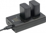 DSTE NP-FW50 fotoaparaadi akud, 2 pakki 1950 mAh akulaadija laadimiskomplekt, &uuml;hildub Sony DSC-RX10 A6500 A6300 A6000 A5100 A7II A7RII A7SII A7S A7S2 (USB Type-C ja USB-A 2.0 port)