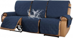 Veekindel lamamistooli diivanikate 3 istekohaga lamamistooli diivanil Slipcovers Vastupidav diivanikate Tepitud lamamistooli m&ouml;&ouml;bli kaitsja koos libisemisvastaste &otilde;larihmadega elutuppa (v&auml;rv: merev&auml;gi)