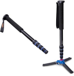 FOSOTO Aluminum Camera Monopod with Detachable Foldable 3 Feet Tripod Base 5 Section Extendable for Canon Nikon Sony Panasonic DSLR Camera 65 Inch
