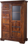 MASSIVMOEBEL24.DE Oxfordi akaatsia vitriinkapp 95 x 45 x 147 cm V&auml;rv: Suurus: 95 x 45 x 147 cm (B x S x K x K)