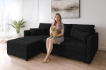 Dolceo PIK nurgadiivan Small magamisfunktsiooniga L 226 cm Must