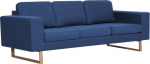 Tidyard 3-kohaline polsterdatud diivan 200 x 82 x 75 cm koos seljapadja ja istmepatjaga, TV diivan Puhkava diivan, TV diivan, Puhkav tool, puidust raam ja kangast polsterdus