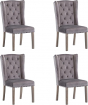 vidaXL 4 x s&ouml;&ouml;gitoa toolid, k&ouml;&ouml;gitoolid, polsterdatud toolid, elutoa toolid, k&otilde;rge seljatoega toolide komplekt, s&ouml;&ouml;gitool, lamamistool, hall