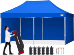 ABCCANOPY 3 x 6 m Gazebo Veekindel pop-up aiamaja Gazebo Festival p&auml;ikesekaitse 4 k&uuml;lgpaneeliga + kott, sinine