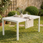 Dmora - Maratea v&auml;litingimustes kasutatav laud, ristk&uuml;likukujuline s&ouml;&ouml;gitoa riiul, mitmeotstarbeline aialaud, 100% Made in Italy, 150 x 90 x 72 cm, valge