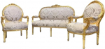 CasAmin Home & Living Gold Lounge Diivan komplekt, Retro barokk-rokokoo stiilis, diivanikomplekt elutuppa, kodune sisustus hotelli lounge'i jaoks