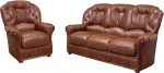 Vente-unique Daphne 3+1 nahast diivanikomplekt Buffalo nahast Brown