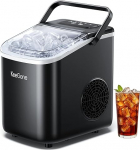 Eisw&uuml;rfelmaschine Klein mit 1,2 Liter Wassertank 9 W&uuml;rfel in 6 Minuten fertig Schwarz Ice Maker mit Tragbarem Griff 10KG/24H Selbstreinigendes Eisw&uuml;rfelmaschinen f&uuml;r K&uuml;che B&uuml;ro Bar und Party