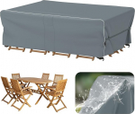 Velway aiam&ouml;&ouml;bli kate, veekindel, 200 x 160 x 74 cm, tuulekindel kaitsekate koos helkurribadega, 600D Oxford m&ouml;&ouml;blikomplektide kate, tolmukindlad katted aialauale, istumiskomplekt, hall