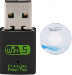 WiFi dongle traadita v&otilde;rgu Bluetooth vastuv&otilde;tja USB adapter arvutile lauaarvutile s&uuml;learvuti 10 8 8.1 7 Vista XP Vista OS600MB WiFi 4.2 v&otilde;rgukaart AC600