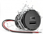 GZV USB-pistikupesa matkaauto 12 V, alumiinium, veekindel laadimispistikupesa 12 V, 48 W, USB-C paigalduskarp PD 3.0 ja QC 3.0 autole, matkaautole, paadile ja haagissuvilale