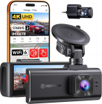 REDTIGER F7NA 4K armatuurkaamera ees ja taga, STARVIS 2 IMX678 8MP Ultra HD autokaamera, 5.8GHz WiFi (20MB/s), GPS ja h&auml;&auml;ljuhtimine, HDR &ouml;&ouml;n&auml;gemine, 24h parkimise j&auml;lgimine, ilma SD-kaardita, kuni 512GB max.