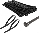 TERF&reg; Wiederverwendbare schwarze Kabelbinder, 200 mm x 7,6 mm, strapazierf&auml;hig, Nylon, l&ouml;sbar, verstellbar, Kunststoffbinder f&uuml;r Zuhause, B&uuml;ro, Garten, Garage, Werkstatt, DIY-Projekt, 50 St&uuml;ck