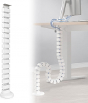 Eckige Kabelf&uuml;hrung Kuba Slim Line, 130cm pikkus, Flexibel Kabelkette & Kabelschlange, Kabelmanagement Organizer Kabelschlauch f&uuml;r H&ouml;henverstellbare & Feste Schreibtische, Wei&szlig;