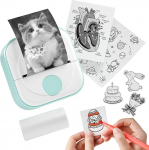 Q02 Mini Printer Bluetooth Photo Printer for Smartphone, Thermal Printer for Learning, School Supplies Aesthetic, Compatible with T02 Paper, Label Printer for Notes, Diary, Memo, Photo, Journal, DIY