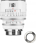 7artisans 85mm T2.1 Infinte Series Professional Manual Full Frame Cine Lens Compatible with PL Bayonet for Photography and Film Production - White