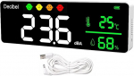 Digitaalne detsibellim&otilde;&otilde;tja dB Meter Intelligentne m&uuml;radetektor LED-ekraaniga m&uuml;ratemperatuuri detsibellim&otilde;&otilde;tja koos registreerimisega niiskuse 30-130 dB vahemikus m&uuml;radetsibellim&otilde;&otilde;tja