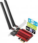 HOTUT WiFi 7 PCIE WLAN kaart, Bluetooth 5.4 Tri-Band BE200 WiFi v&otilde;rgukaardi adapter, WiFi kaart arvutile, MU-MIMO, WPA3 Windows 10/11, madala profiiliga kinnitused, toetab ainult Inteli emaplaate