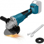 Makita 18 V liitiumakuga &uuml;hilduv akutraktor, harjadeta elektriline nurklihvmasin 125 mm ketaste l&auml;bim&otilde;&otilde;duga, 3000-10000 RPM, t&auml;pseks l&otilde;ikamiseks ja lihvimiseks (ilma akuta).