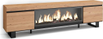Skraut Home TV kapp, Lowboard, elutuppa ja s&ouml;&ouml;gituppa, 210, kuni 80-tollise teleri jaoks, elektriline kamin, XXL, t&ouml;&ouml;stusdisain, kaasaegne stiil, tammepuust