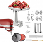 Lihaveski ja lisaseadmed KitchenAid Stand Mixerile, Kitchenaid tarvikud Mikser koos 3 vorstipuhastusotsaga, 3 jahvatusetera, 4 jahvatusketta ja burgeripressiga