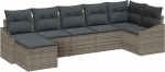 Rantry 7-teiliges Garten Sofa Set mit Kissen graues Poly Rattan Gartenlounge Model3346809
