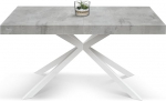 Mar.c.a. Design Tavolo Allungabile laud, puit, metall, raud, tsement ja valge, 160 x 90 x 74 cm