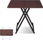 Klapptisch aus Holz, quadratisch, 60 x 60 cm, f&uuml;r kleine R&auml;ume, Esstisch, Bett, Tablett zum Essen und Laptop, faltbarer Schreibtisch f&uuml;r kleine R&auml;ume, Outdoor, Walnussholz-Tisch