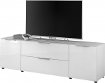 Stella Trading Santorini TV Lowboard in White, TV Cabinet for TVs up to 65 Inches with Lots of Storage Space for Your Living Room 180 x 55 x 40 cm (W x H x D)