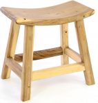 Divero Lagos Stool Made of Suar Wood, Untreated - Pure Handmade - Colour: Natural Brown