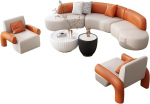 Oversized Modern Sectional Sofa Set for Living Room, Pet Friendly, Waterproof, Larch Wood Leather Frame, High Density Foam Cushions, Stylish and Comfortable Furniture