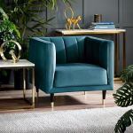 Julian Bowen Salma Scalloped Back Chair, Teal, &Uuml;ks suurus