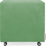 Arketicom Square Puff Stool Uills with Microfibre Cover and Wheels, Available in a Range of Colours and Sizes