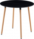 EGGREE Skandinaavia must 2 v&otilde;i 4-kohaline &uuml;mmargune s&ouml;&ouml;gilaud puidust jalgadega 80 x 80 x 73 cm